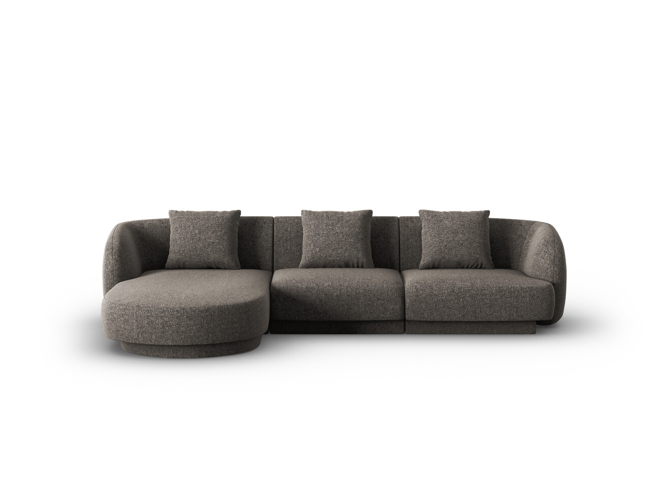 Coltar stanga 4 locuri, Tulum, Cosmopolitan Design, 255x156x70 cm, tesatura chenille, gri - imagine 6